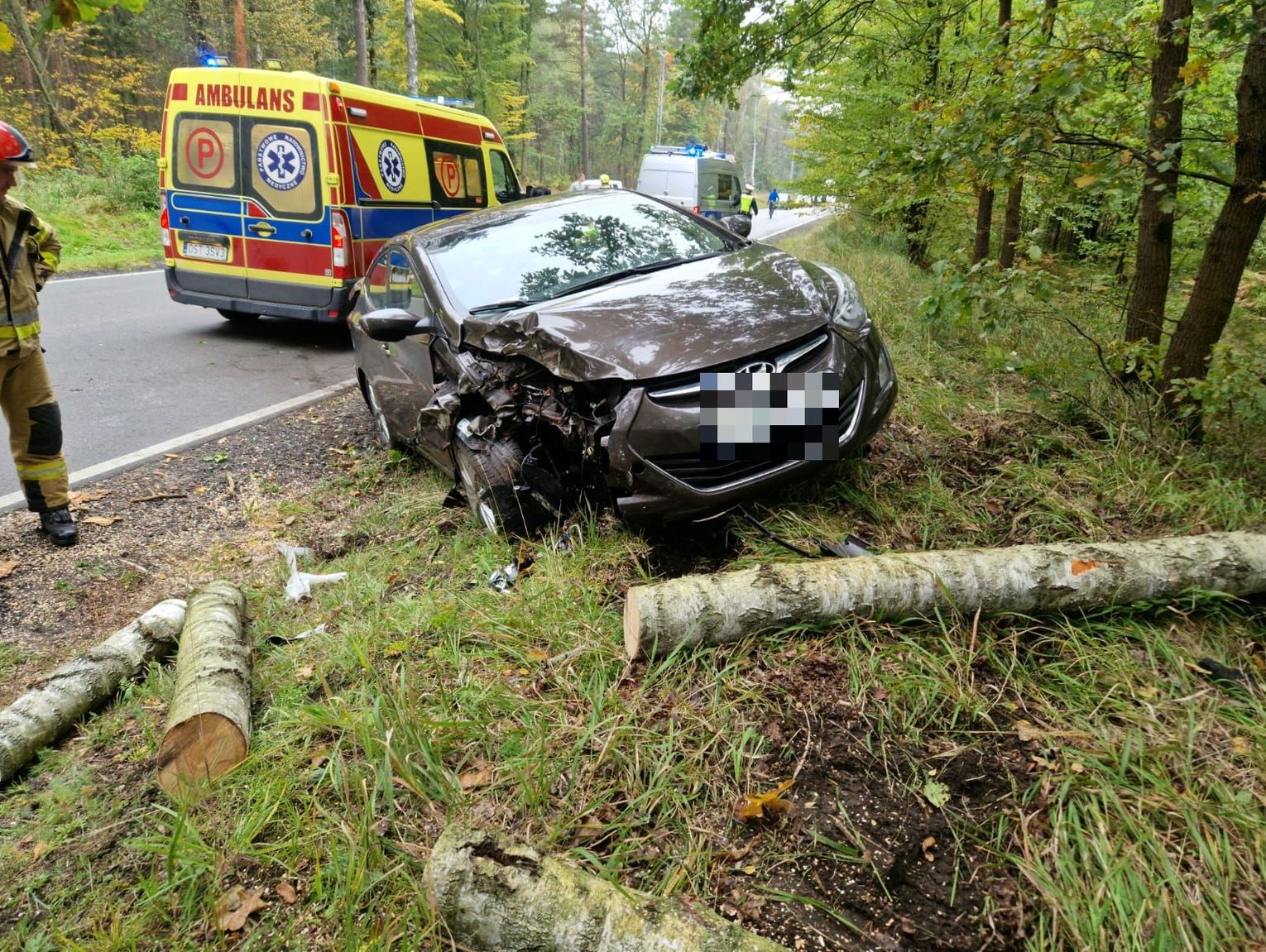 Wypadek Na Trasie Zawadzkie Kolonowskie Hyundai Wypad Z Drogi I