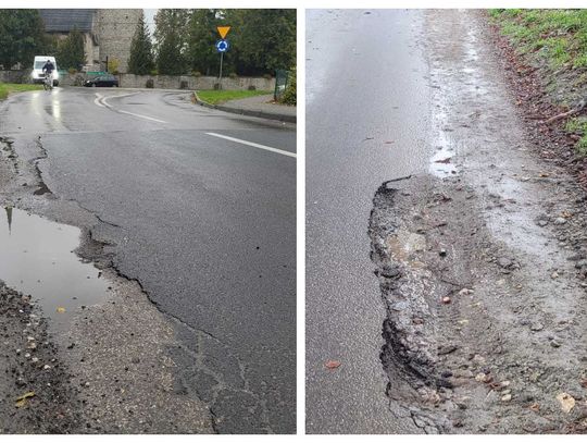 Drogi po budowie ronda wyglądają jak po wojnie. Kto je naprawi?