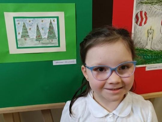 Kartka świąteczna Julki z Krośnicy doceniona w województwie