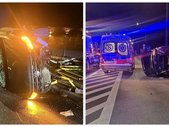 Osobówka rozbiła się o barierki. Trzy osoby, w tym dziecko, trafiły do szpitala