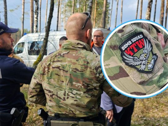 Dron w lesie pomiędzy Kadłubem i Osiekiem. Na miejscu policja i strażacy