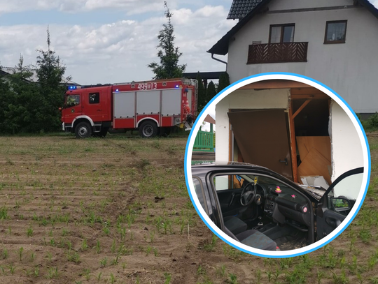 Groźne zdarzenie w Ligocie Czamborowej. Samochód uderzył w garaż