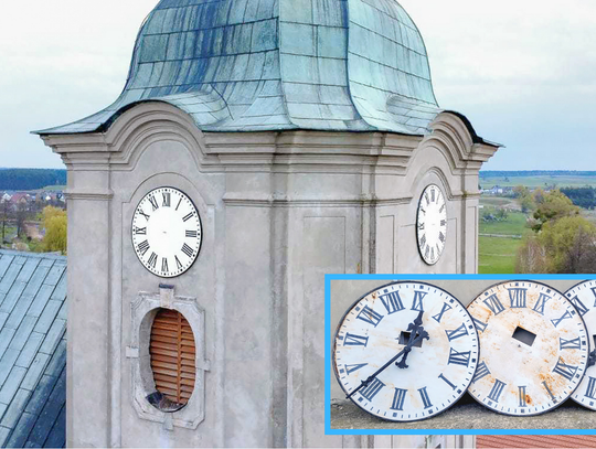 Zegar kościelny w Jemielnicy przeszedł odnowę. Jeden detal przykuwa uwagę Zegar kościelny w Jemielnicy przeszedł odnowę. Jeden detal przykuwa uwagę