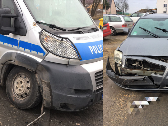 Kolizja na Dolińskiej w Strzelcach Opolskich! Wymusił pierwszeństwo i zderzył się z radiowozem