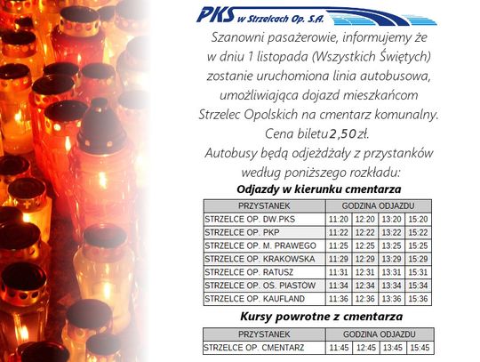 Na cmentarz komunalny w Strzelcach Opolskich dojedziesz autobusem