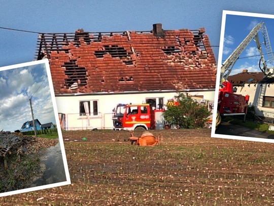Nawałnica nad powiatem strzeleckim. Zerwane dachy i powalone drzewa w Balcarzowicach