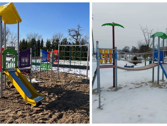 Nowe urządzenia na placach zabaw w Zalesiu Śląskim i Lichyni