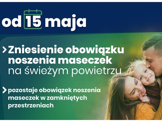 Od jutra bez maseczek na świeżym powietrzu 