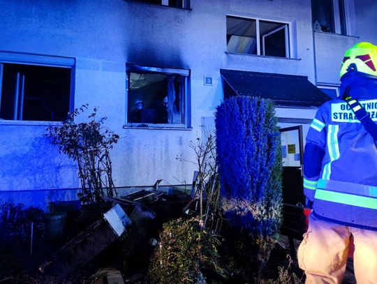 Pożar mieszkania w Strzelcach Opolskich. 92-latek poszkodowany