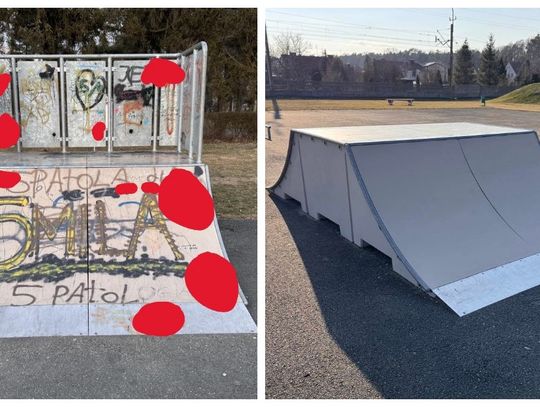 Chuligański wybryk w skateparku w Zawadzkiem