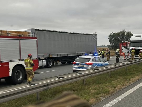 Zderzenie tirów na autostradzie A4 na Górze Świętej Anny