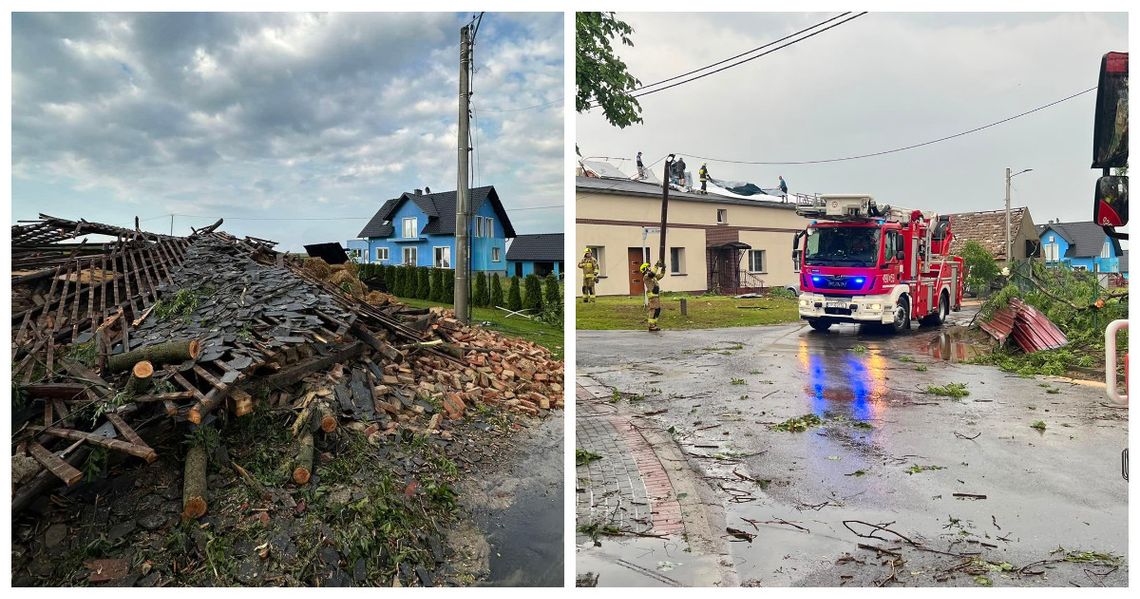 Zniszczenia po wichurze w Balcarzowicach. Mogła przejść trąba powietrzna Zniszczenia po wichurze w Balcarzowicach. Mogła przejść trąba powietrzna