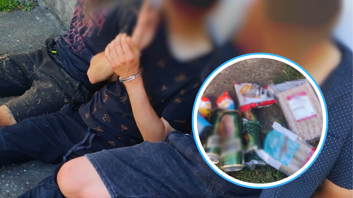 Ukradli ze sklepu produkty na grilla. Później ukryli się w szopie i polu