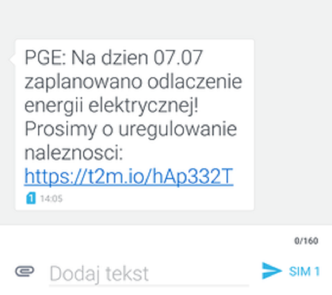 Czytelnik alarmuje: uważajcie na wiadomości SMS o rzekomym wyłączeniu prądu!