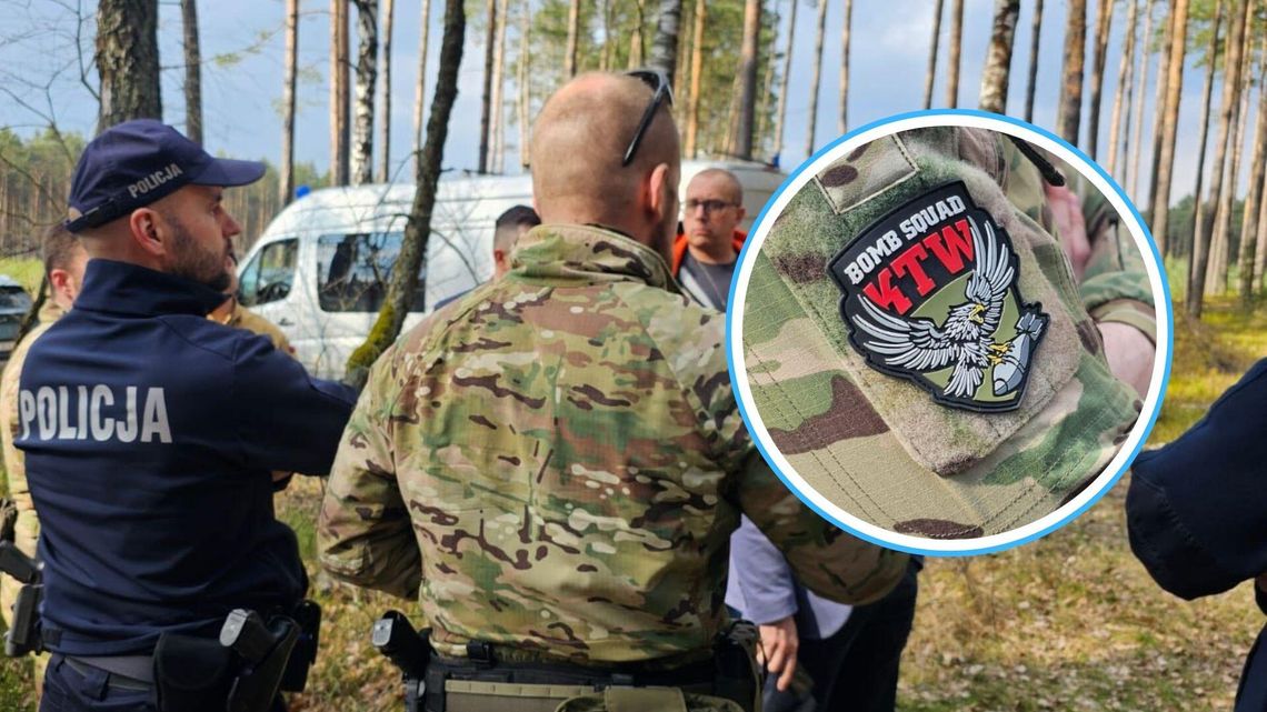 Dron w lesie pomiędzy Kadłubem i Osiekiem. Na miejscu policja i strażacy