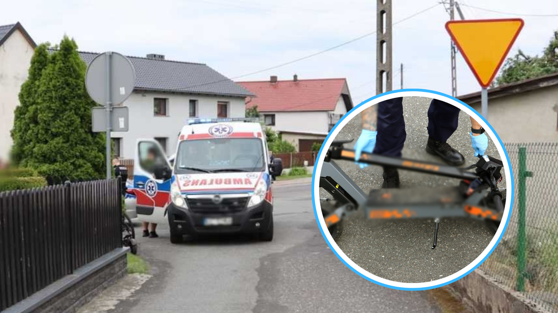 13-latek wjechał hulajnogą elektryczną w ogrodzenie. Trafił do szpitala