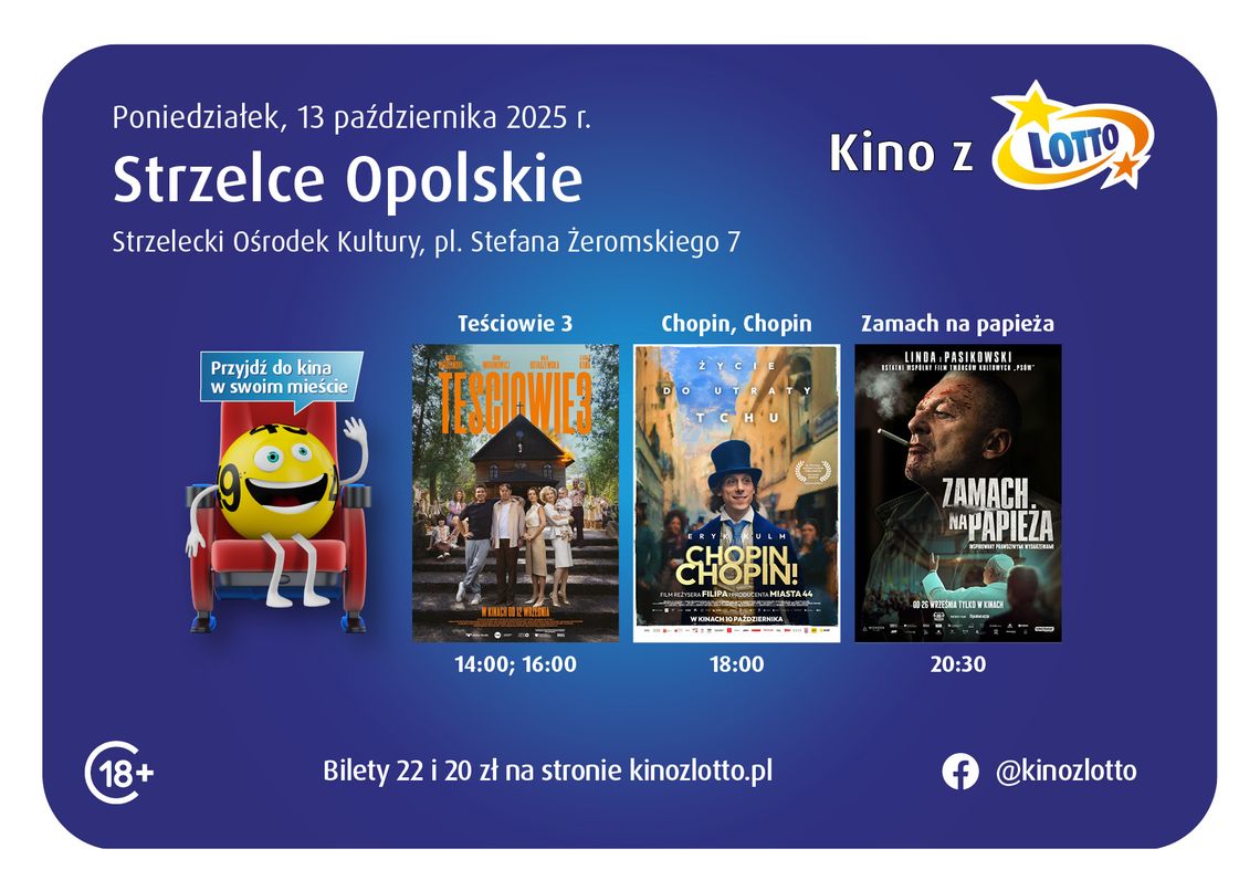 Kino z LOTTO rusza w Polskę! Premierowe seanse i akcja społeczna w Strzelcach Opolskich Kino z LOTTO rusza w Polskę! Premierowe seanse i akcja społeczna w Strzelcach Opolskich