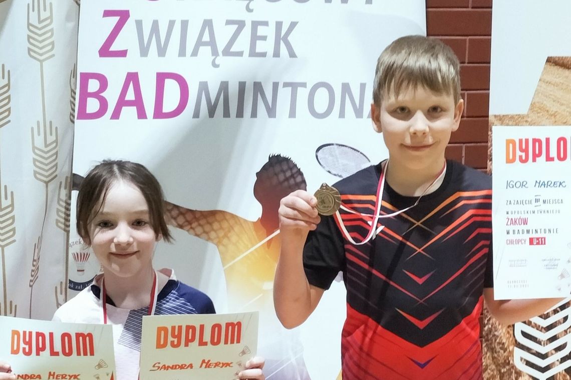 Młodzi badmintoniści ze Strzelec Opolskich z kolejnymi medalami