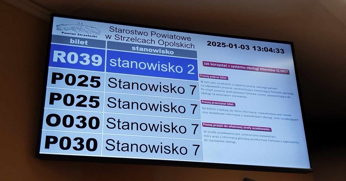Nowy system kolejkowy w strzeleckim starostwie. W planach jest urzędomat