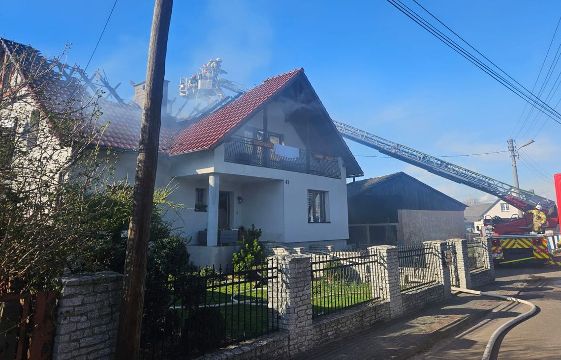 Pożar domu w Osieku. Rodzina została bez dachu nad głową