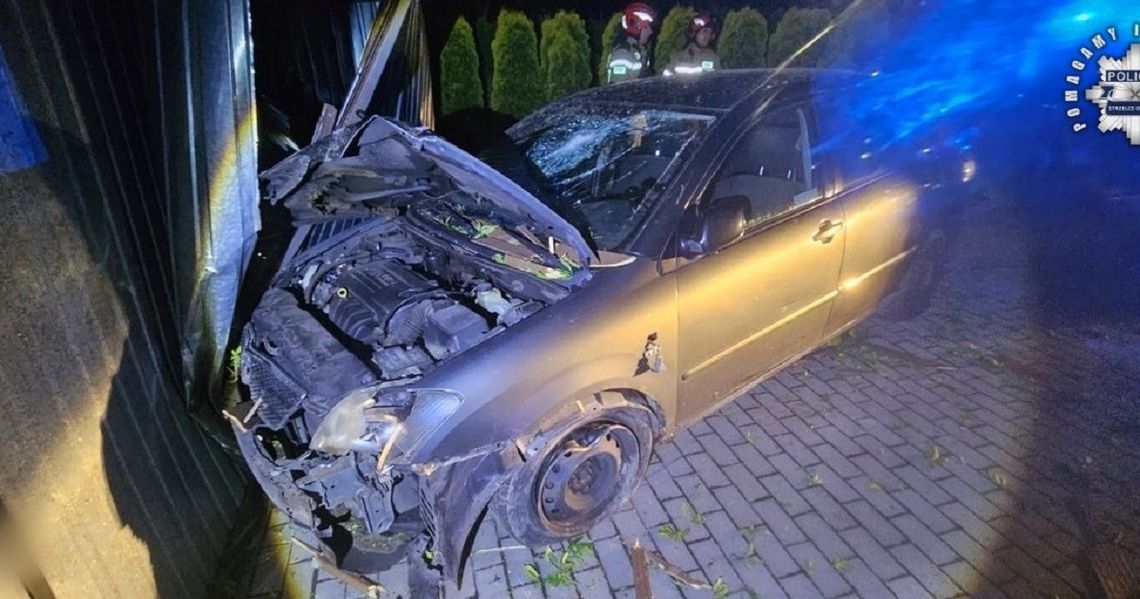 Pijacka jazda Kolumbijczyka w Zimnej Wódce. Podróż zakończył na ścianie garażu