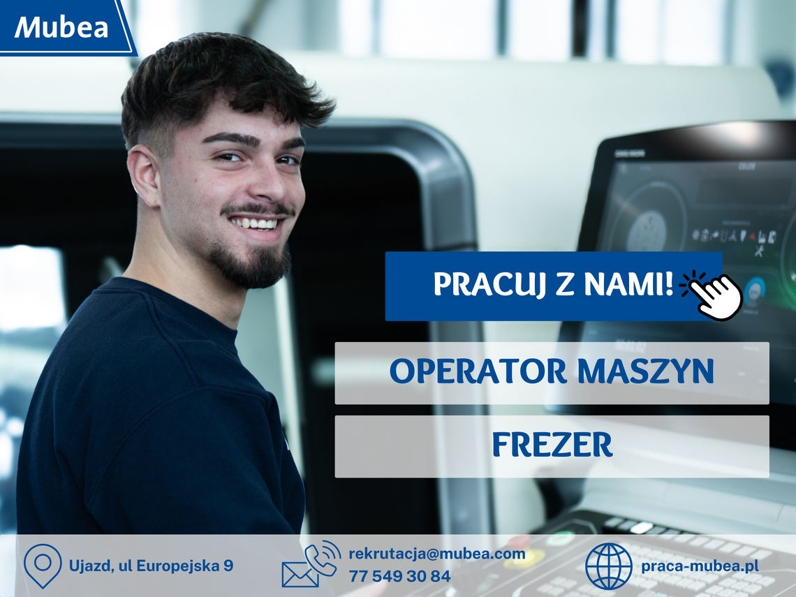 Pracuj z nami! Poszukujemy operatorów maszyn i frezerów