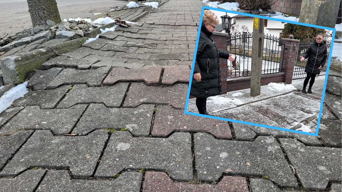 Krzywy chodnik utrudnia życie w Barucie. Mieszkańcy mają dość