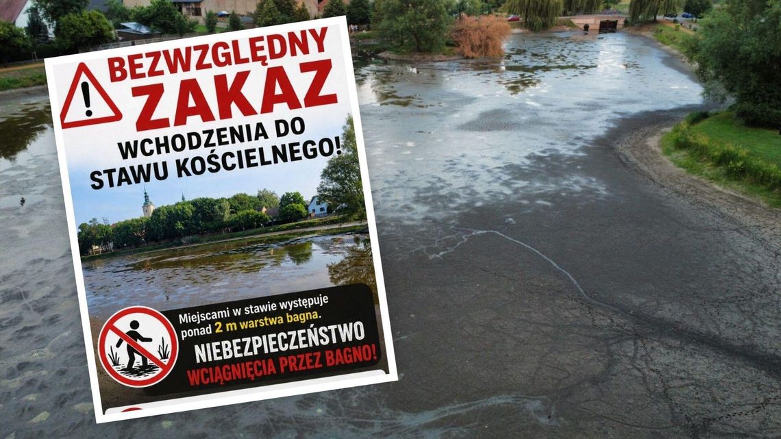 Zakaz wejścia na staw w Jemielnicy Zakaz wejścia na staw w Jemielnicy