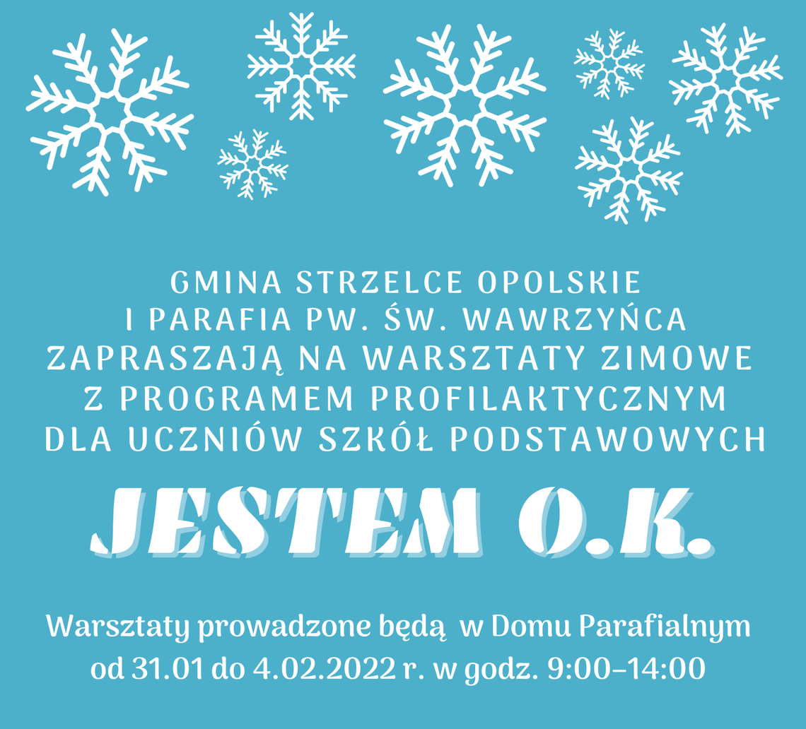 Strzelce Opolskie: gmina i parafia zapraszają najmłodszych na zimowe warsztaty Strzelce Opolskie: gmina i parafia zapraszają najmłodszych na zimowe warsztaty