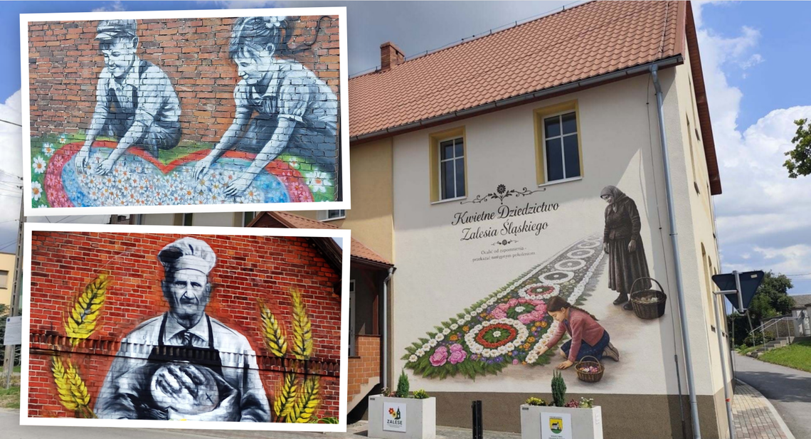 Tradycja wymalowana na ścianach. Nowe murale w Zalesiu Śląskim