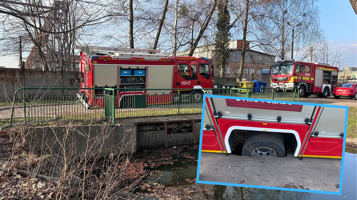 Strażacy jechali z pomocą. Pod ich wozem zarwał się most