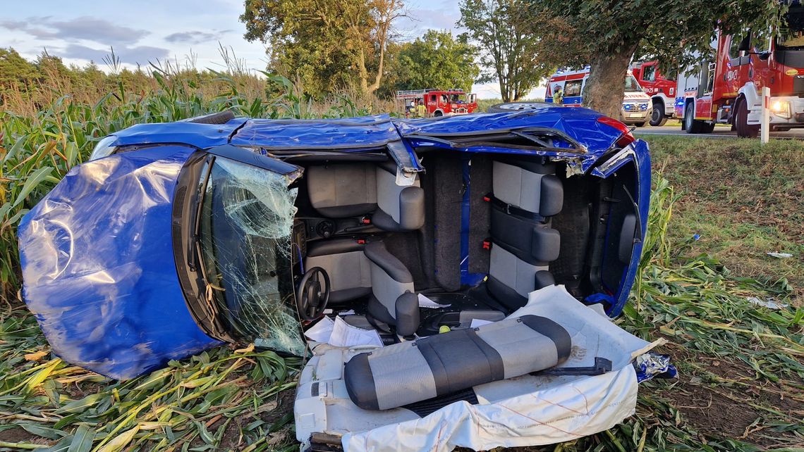 Wypadek pod Izbickiem. Skoda uderzyła w drzewa. Dwie kobiety ranne