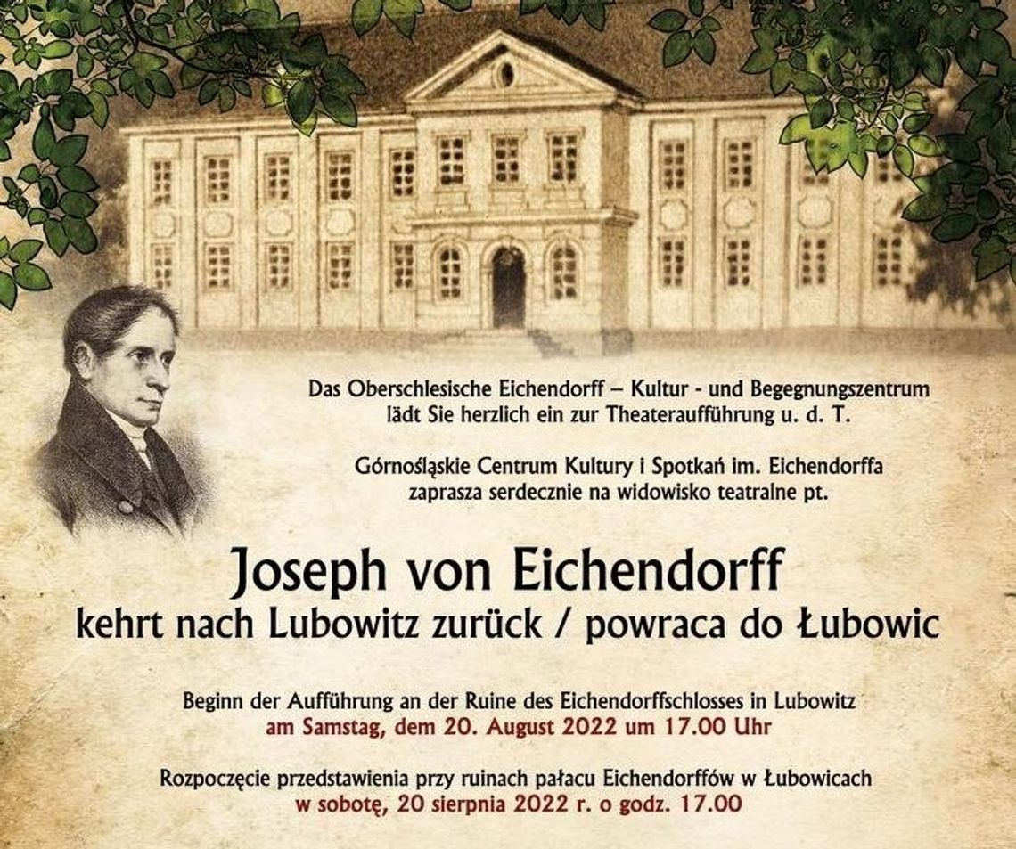 Joseph von Eichendorff powraca do Łubowic Joseph von Eichendorff powraca do Łubowic