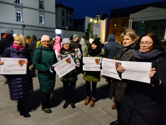 Protest przeciwko dyskryminacji mniejszości niemieckiej