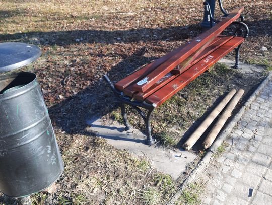 Wandale niszczyli park w Strzelcach Opolskich Wandale niszczyli park w Strzelcach Opolskich