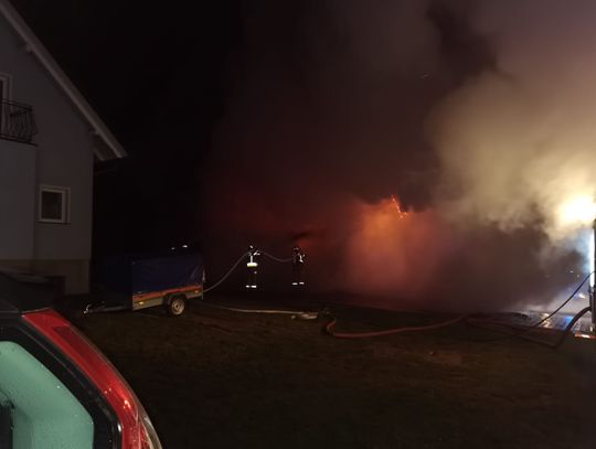 Pożar garażu w Balcarzowicach
