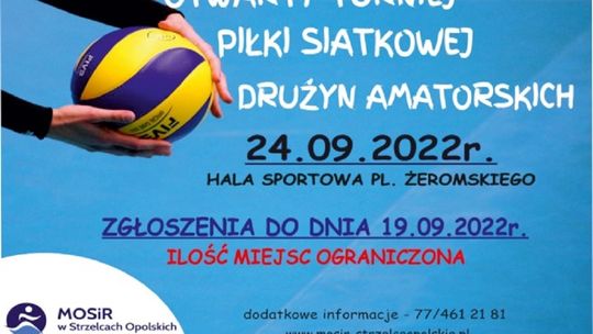 Turniej piłki siatkowej drużyn amatorskich na hali w Strzelcach Opolskich