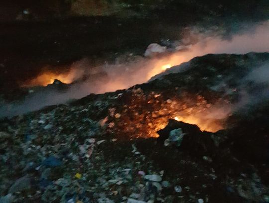 Pożar wysypiska w Kielczy