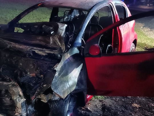 Pożar samochodu w Grodzisku